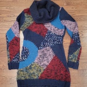 P. Luca Milano Colorful Cowlneck Longsleeve Sweater Size M